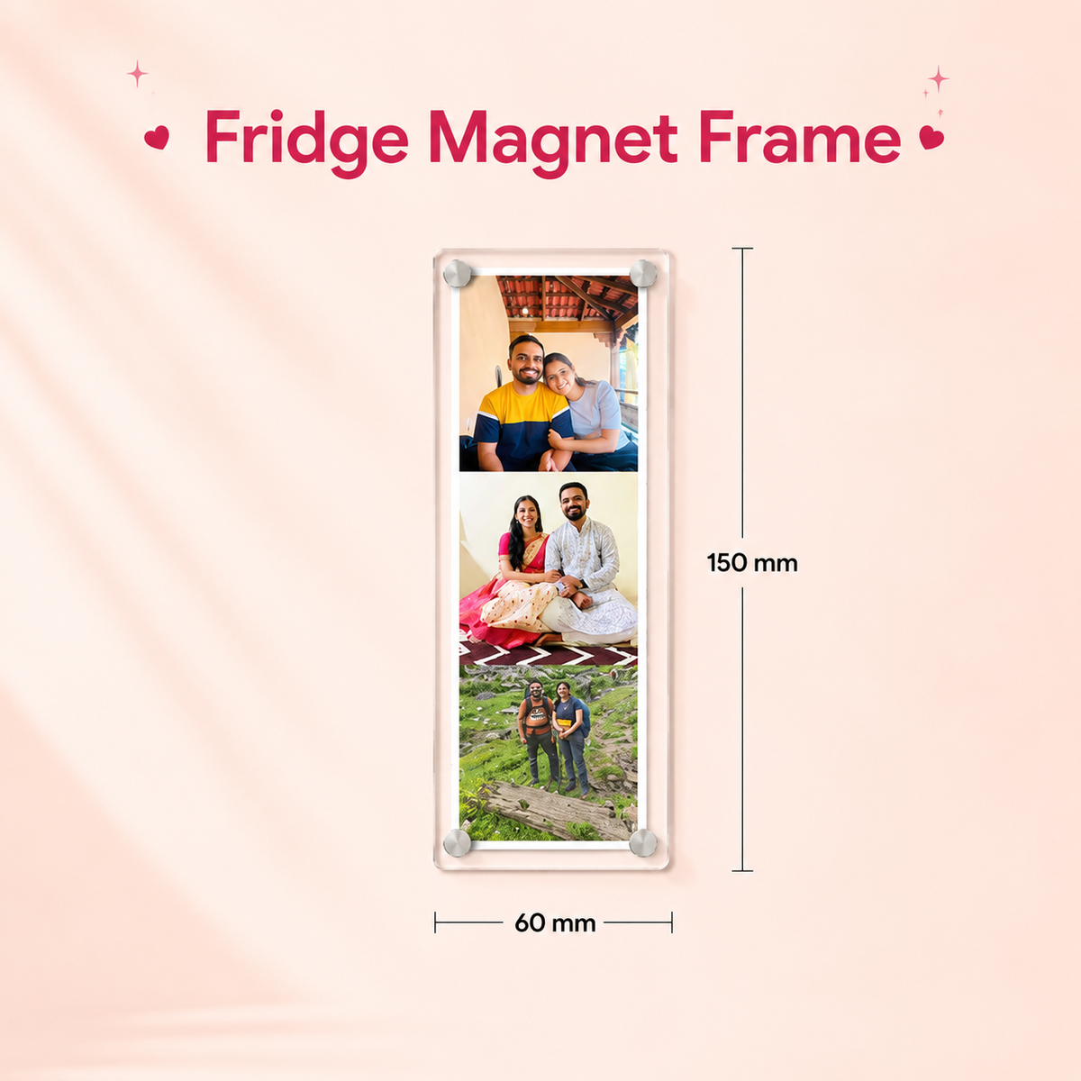 Fridge Magnet Strip - 3 Photos in One Frame