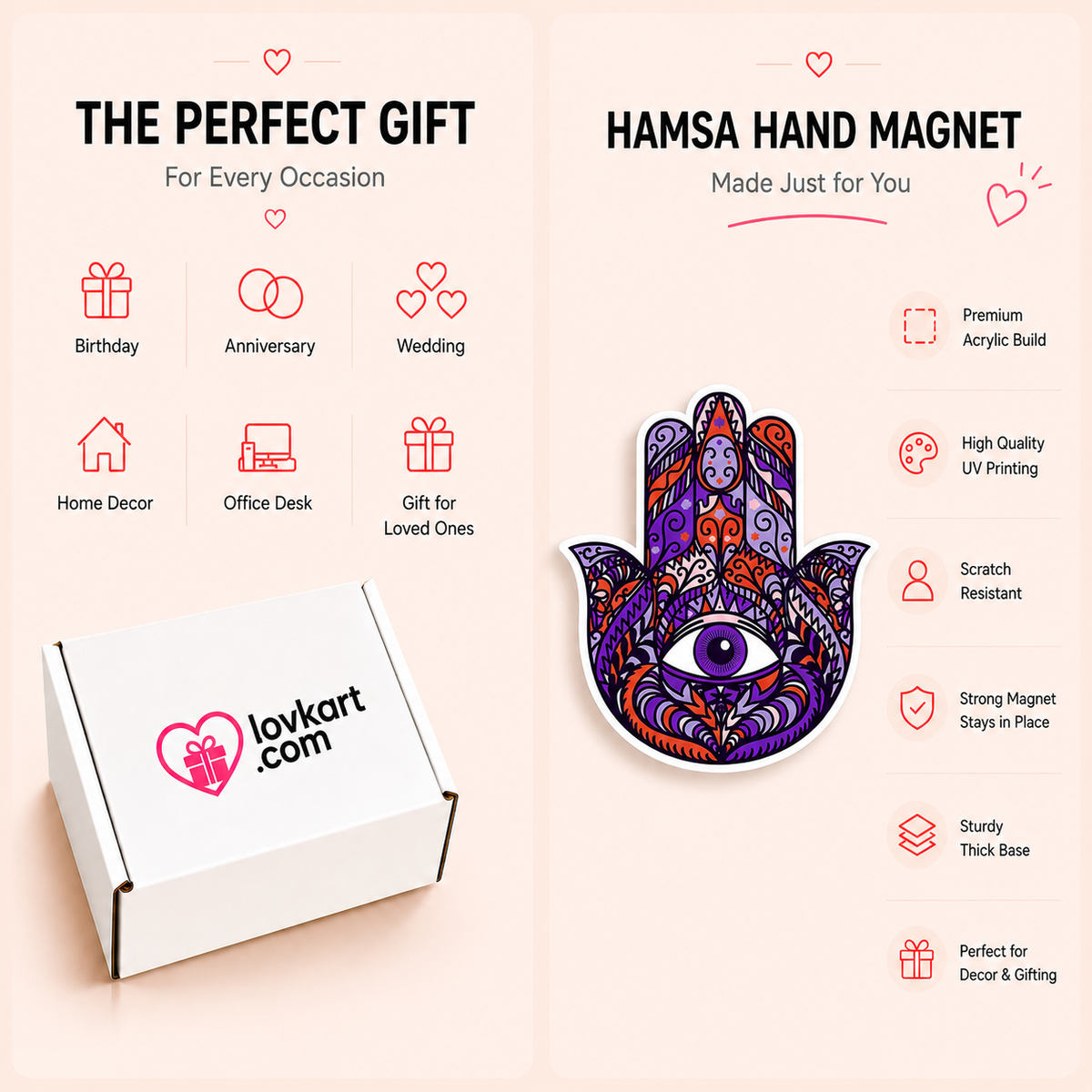 Mystical Hamsa Hand Magnet - Evil Eye Protection