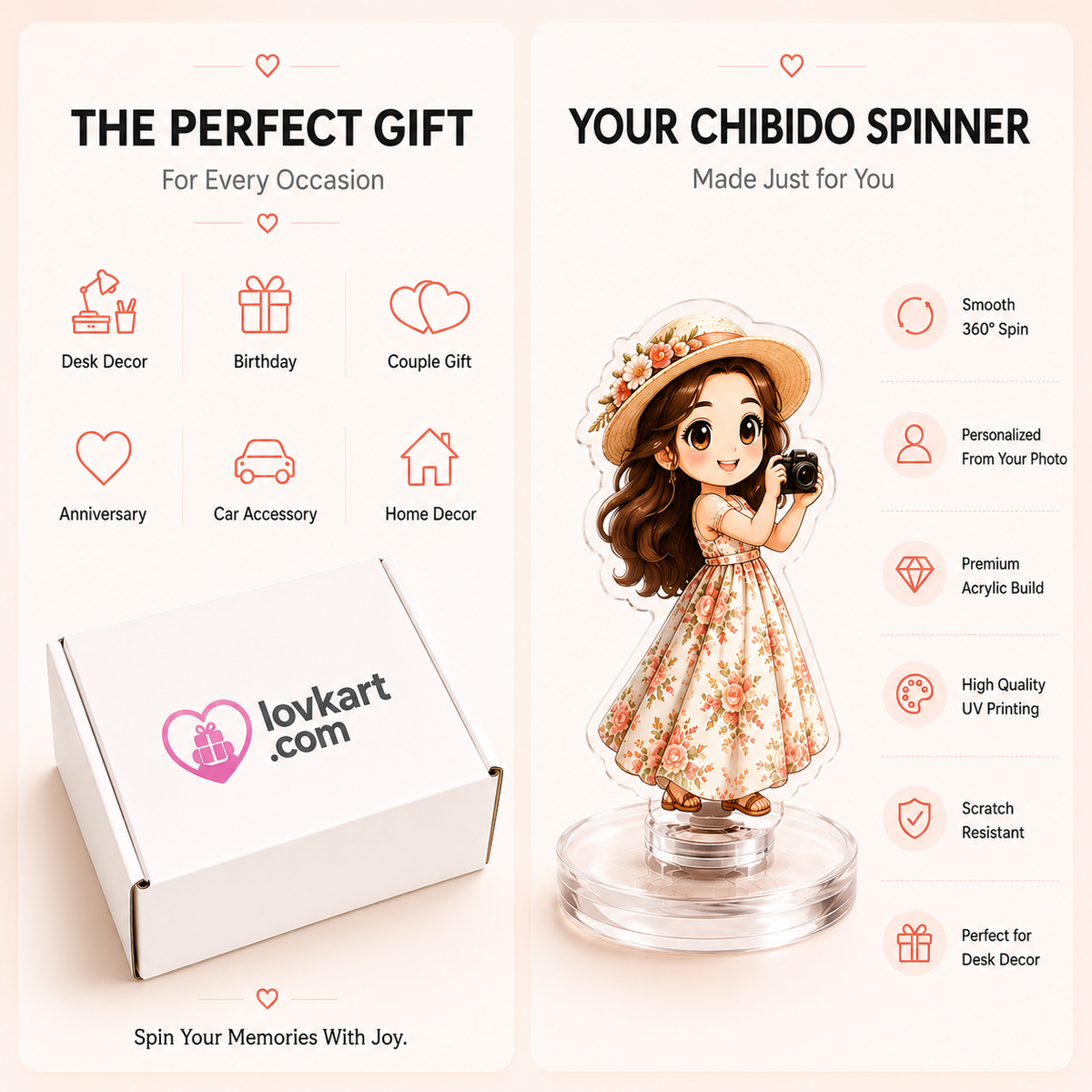 Mini-Me Custom Chibi Rotating Spinner Standee (Single)