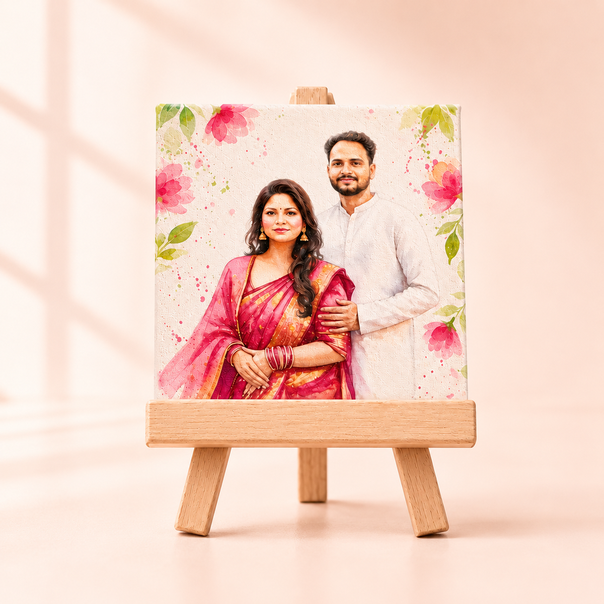Canvas Painting with Wooden Stand