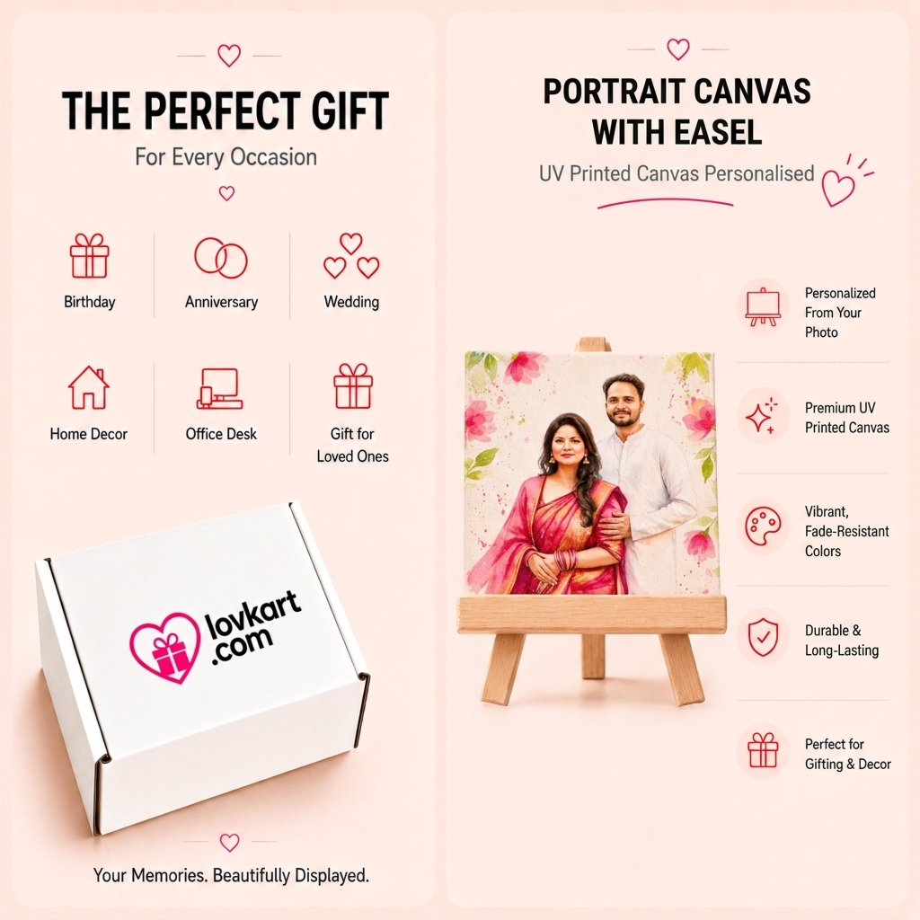 Canvas Painting with Wooden Stand