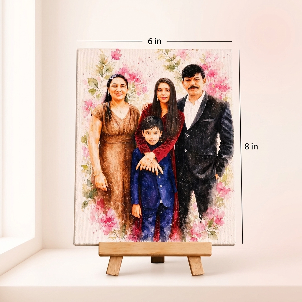 Canvas Painting with Wooden Stand