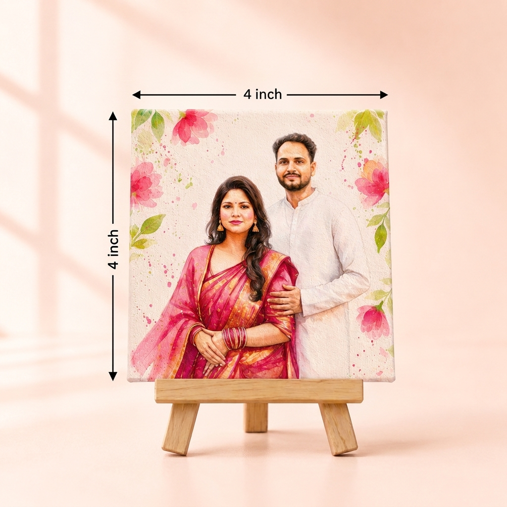 Canvas Painting with Wooden Stand