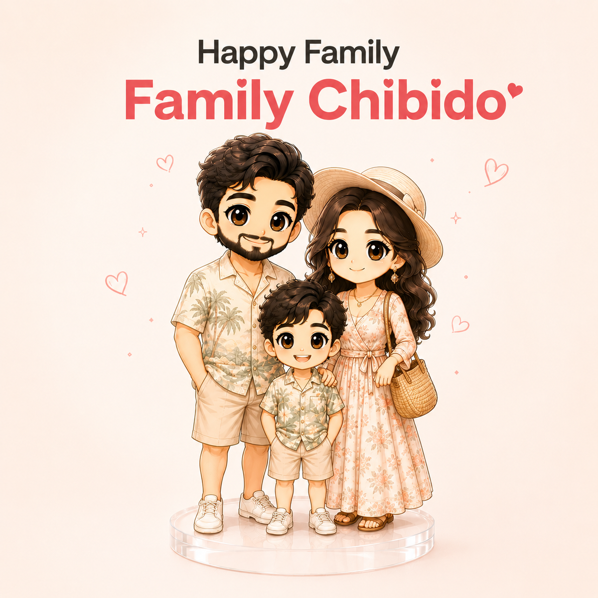 Personalized Standee Chibido (Family of 3)