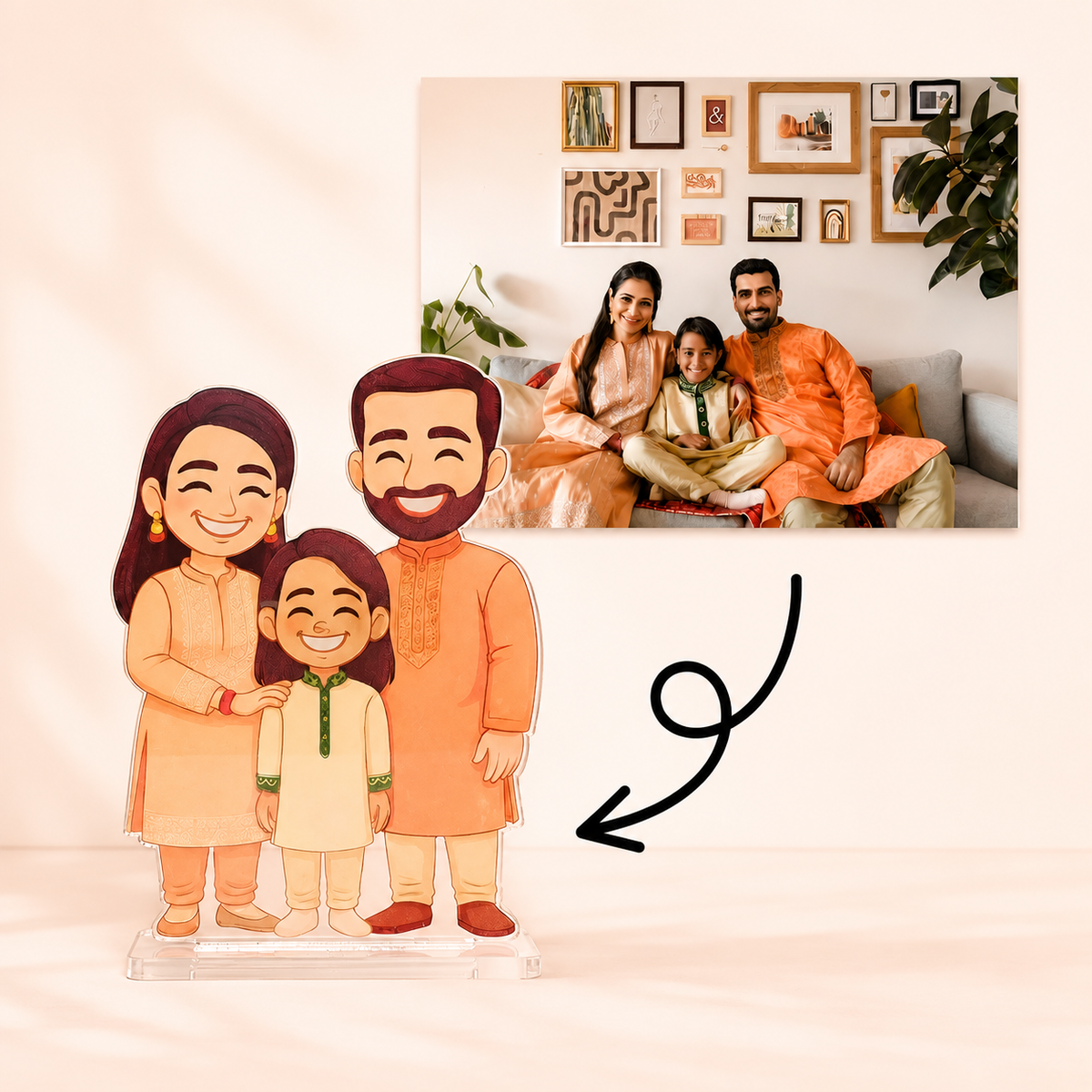 Personalized Standee Chibido (Family of 3)