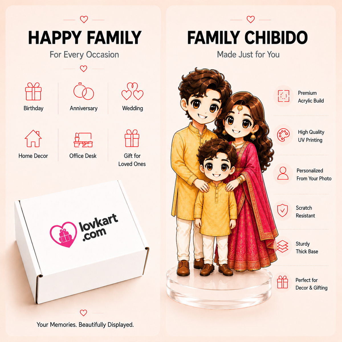Personalized Standee Chibido (Family of 3)