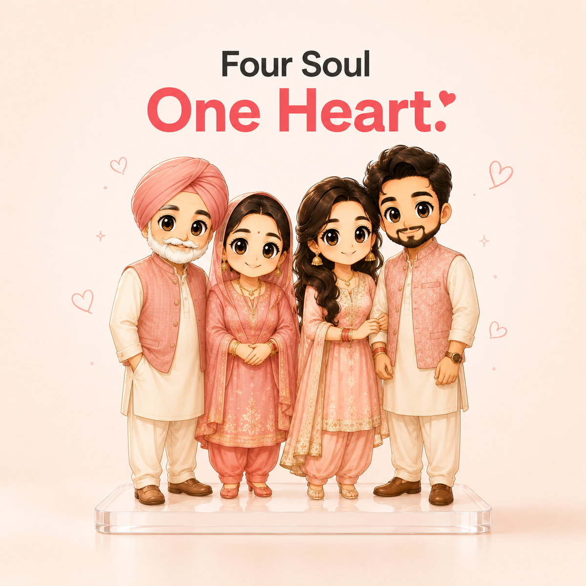 Personalized Standee Chibido (Family of 4)
