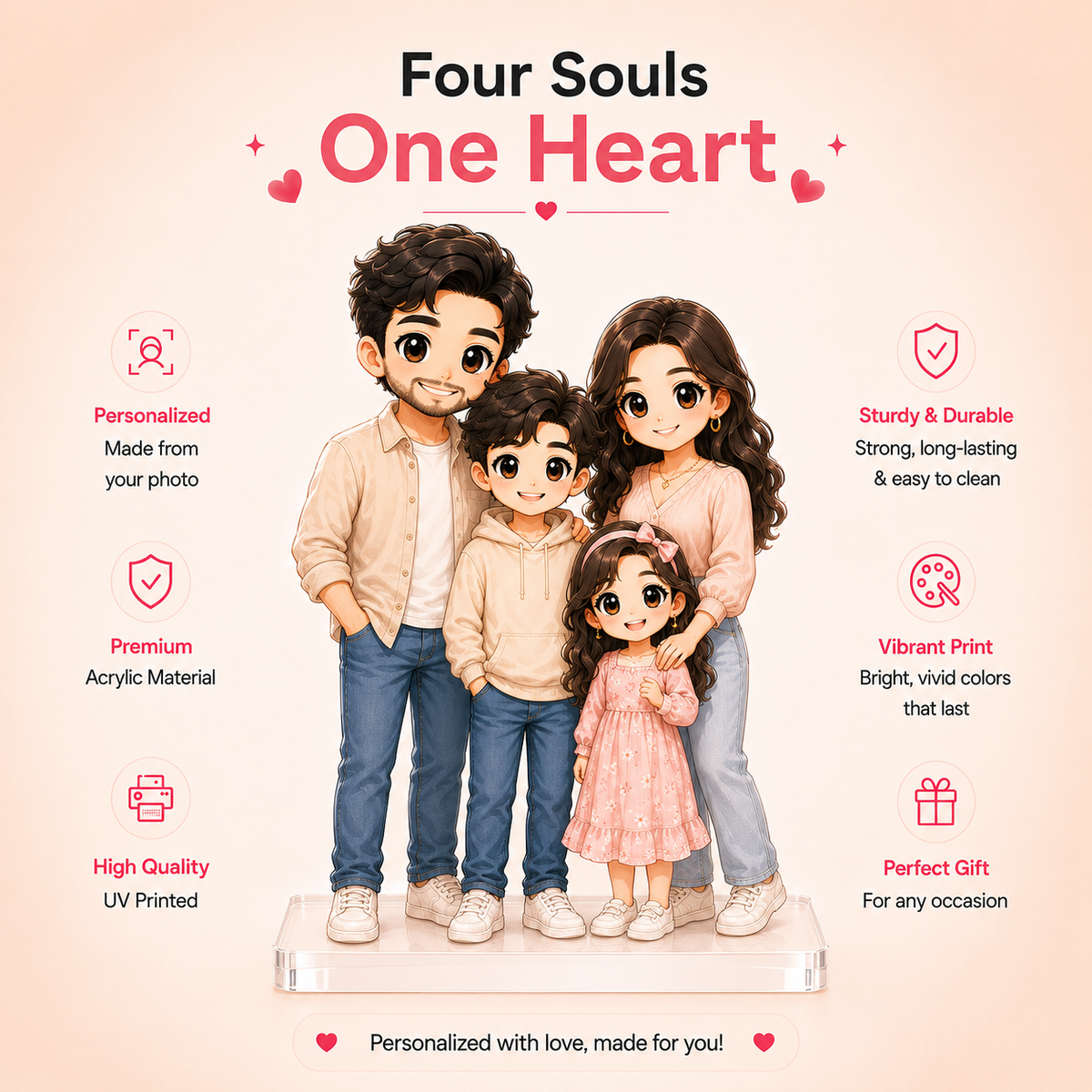 Personalized Standee Chibido (Family of 4)