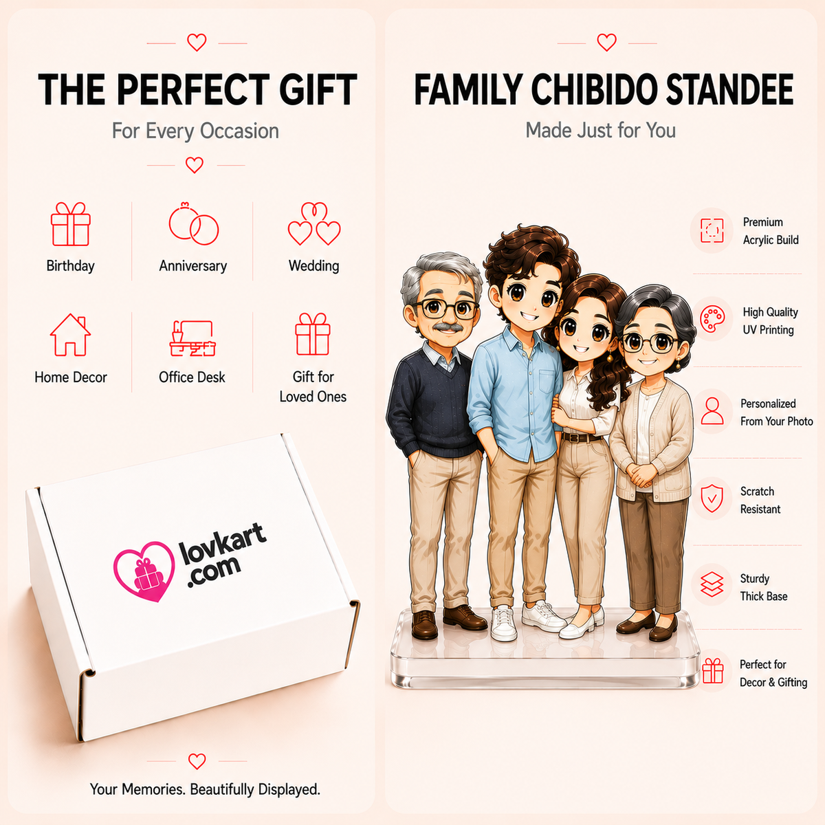 Personalized Standee Chibido (Family of 4)