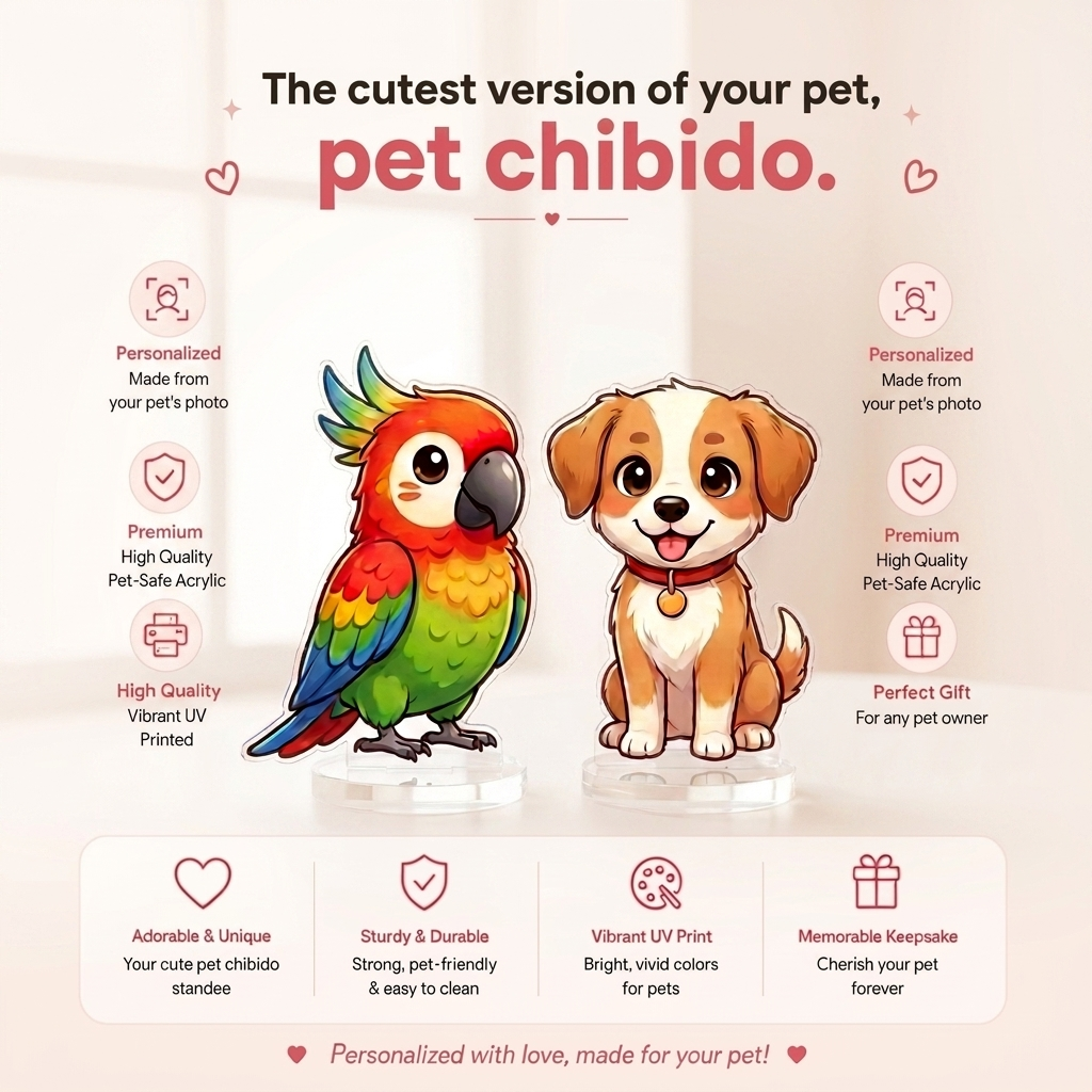 Custom Pet Standee – Cute Chibi Figure for Dogs & Cats