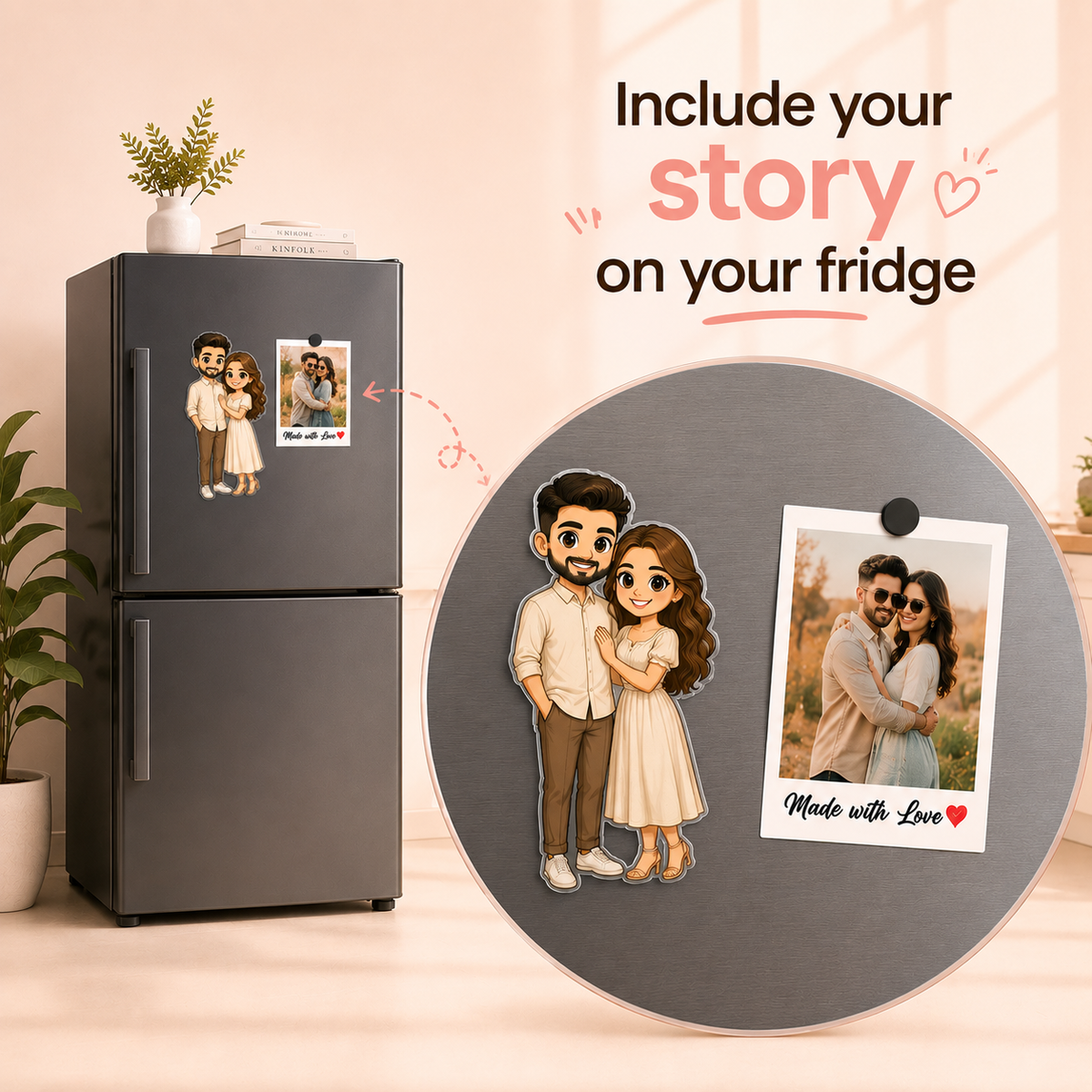 Chibido Fridge Magnet (Couple)