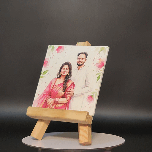 Portrait Canvas with Wooden Easel