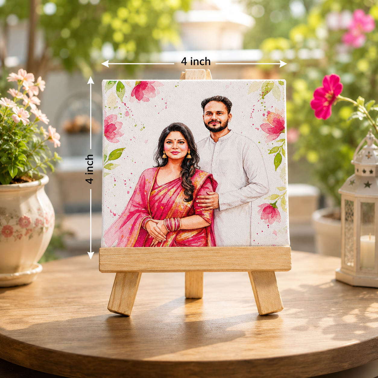 Portrait Canvas with Wooden Easel