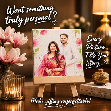 Portrait Canvas with Wooden Easel