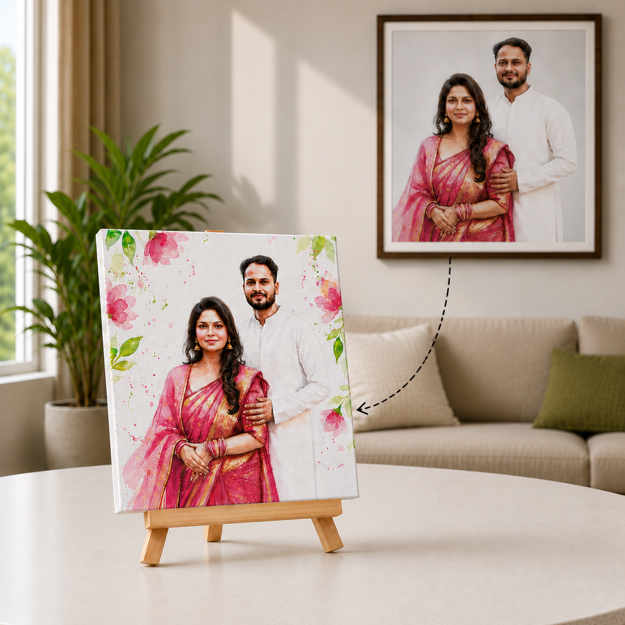 Portrait Canvas with Wooden Easel