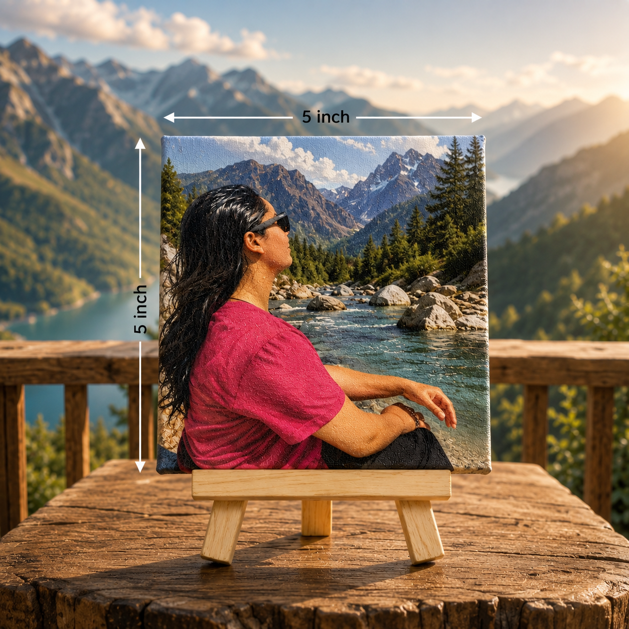 Portrait Canvas with Wooden Easel