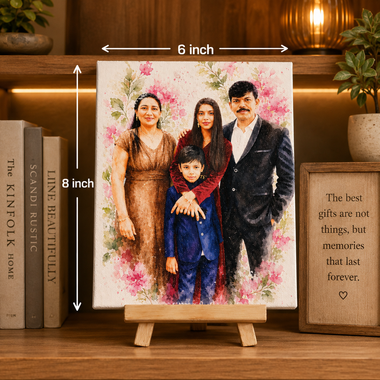 Portrait Canvas with Wooden Easel