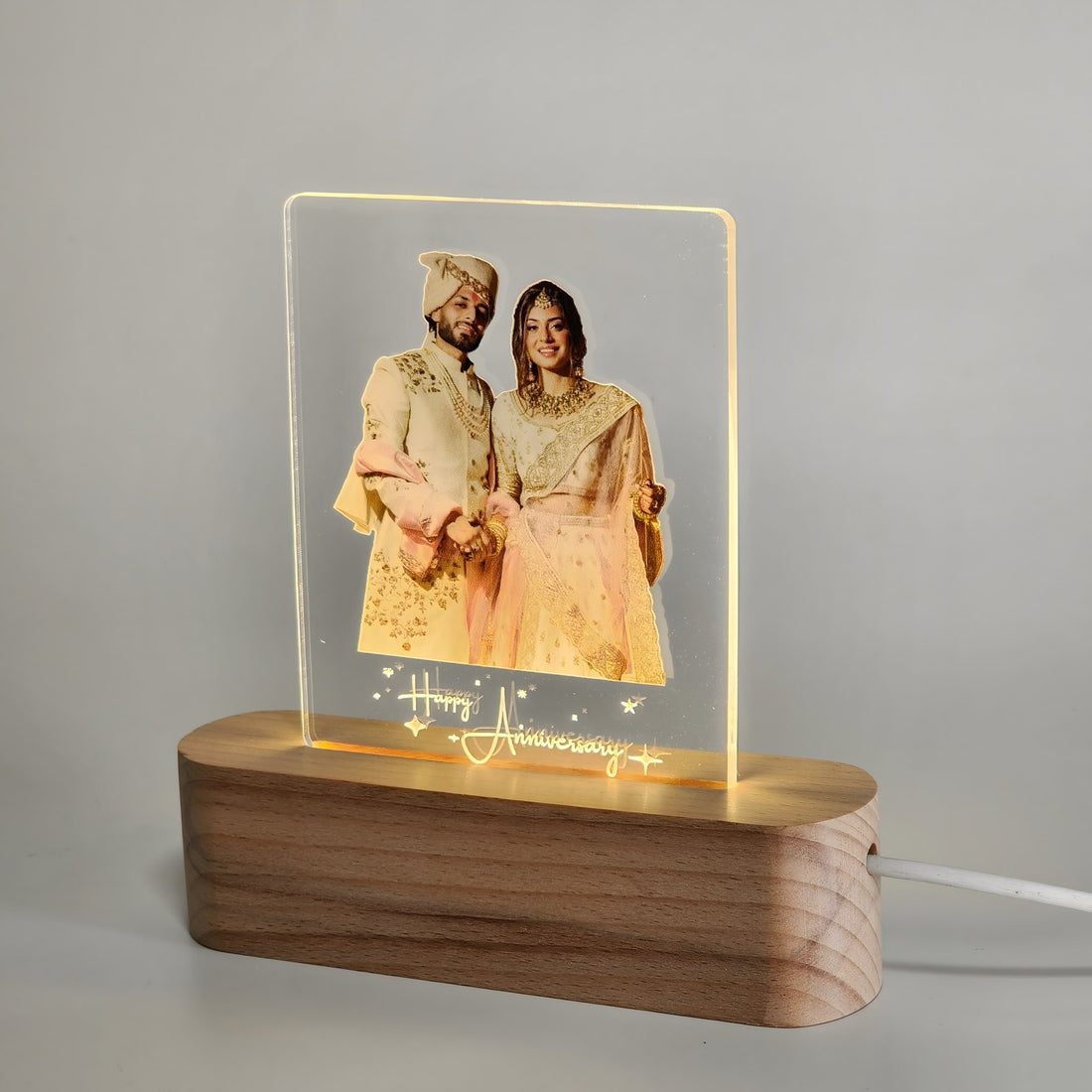 LED acrylic photo lamp in daylight